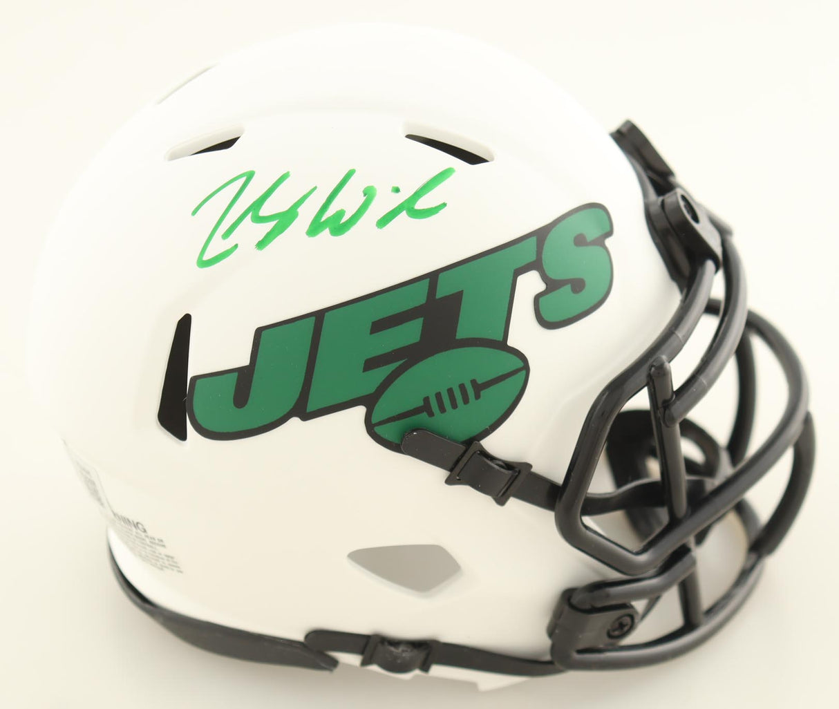 Zach Wilson Signed Jets Lunar Eclipse Alternate Speed Mini Helmet - Beckett