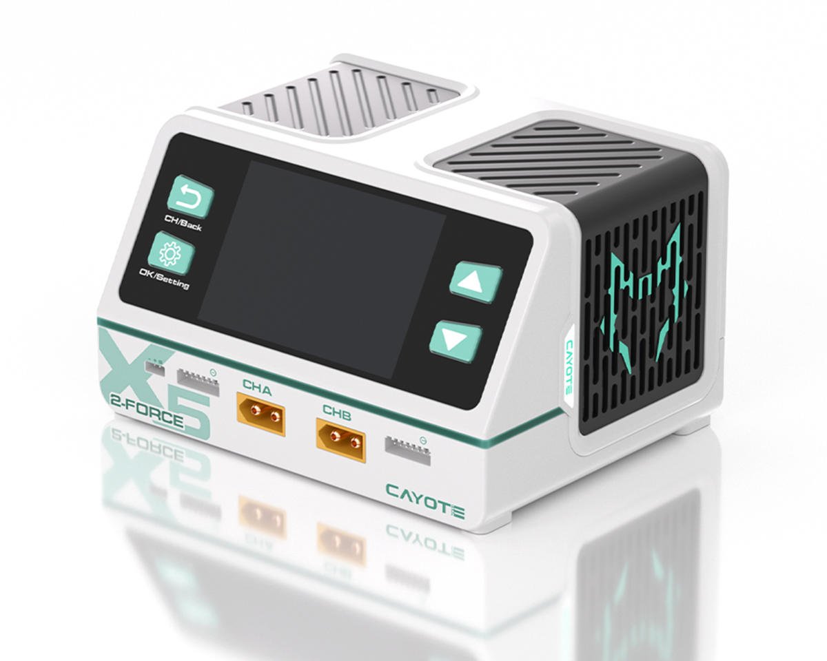 Cayote 2-Force X5 Racing Dual Battery Charger w/XT90 Charge Lead (6S/40A) (AC 500W/DC 1400W) - 1022