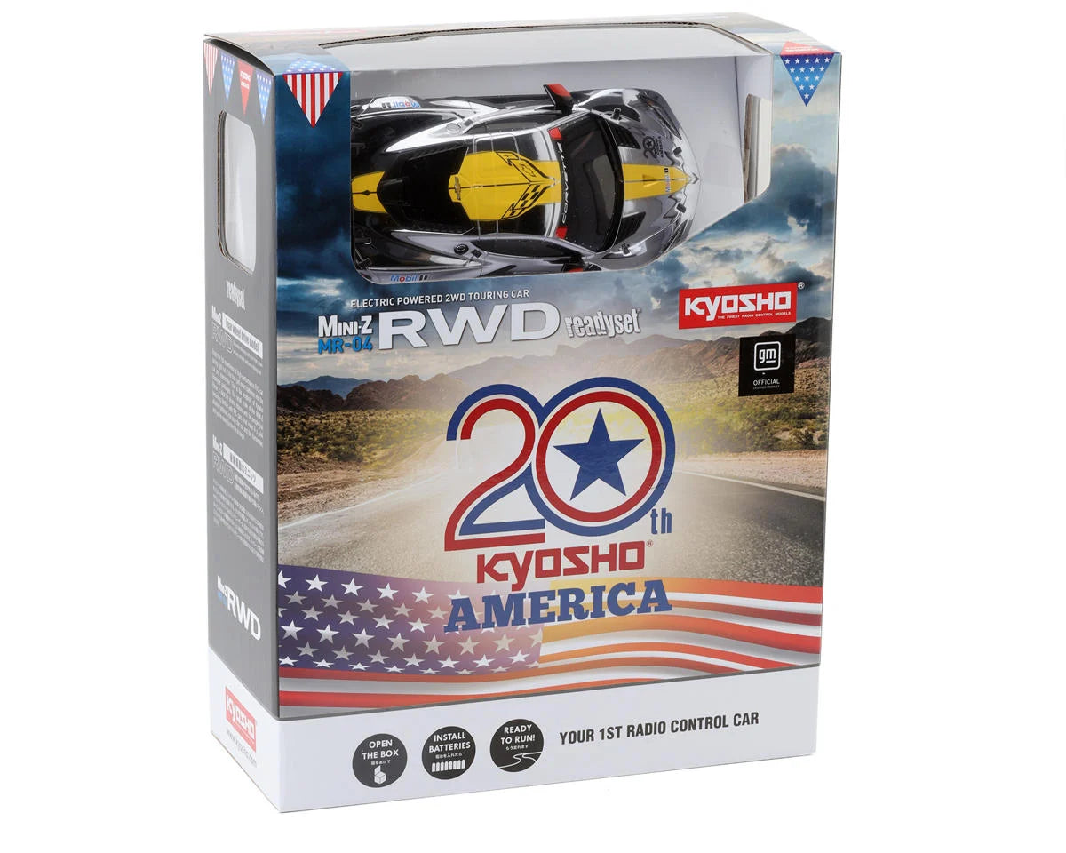Kyosho - MR-04 Mini-Z RWD ReadySet w/Chevrolet® Corvette® C8.R Body (Chrome/Yellow) w/KT-531P 2.4GHz Radio - 32356CRY