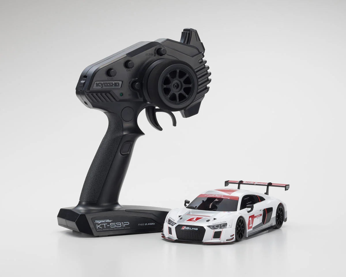 Kyosho - MR-04 RWD Mini-Z ReadySet w/Audi R8 LMS Body (White) w/KT-531P 2.4GHz Radio - 32357AS