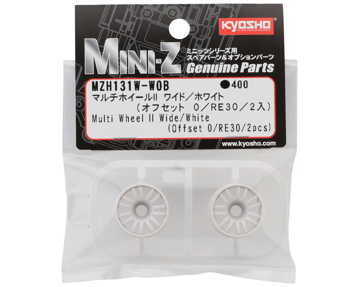 Kyosho - Mini-Z RWD RE30 Multi Wheel II (White) (2) (Wide/0 Offset) - MZH131W-W0B