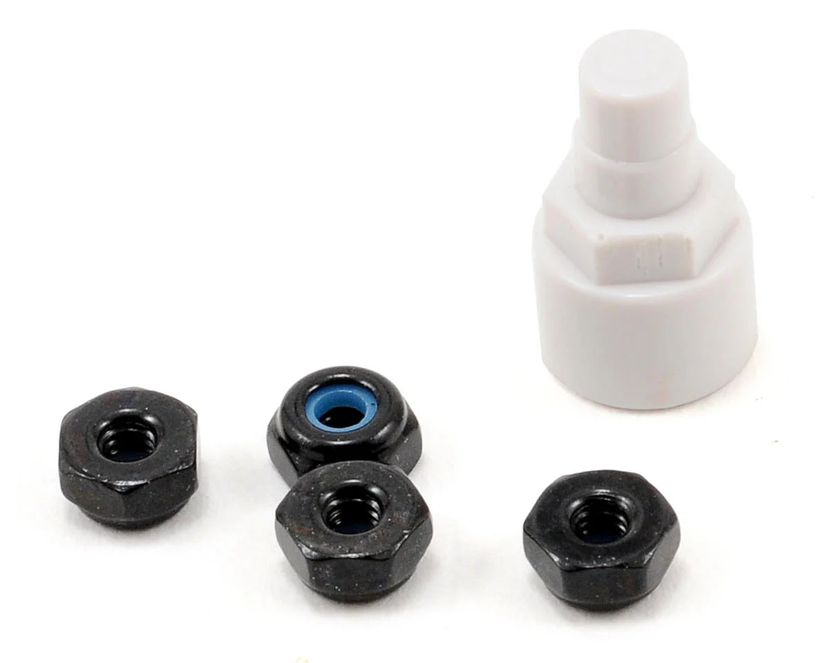 Kyosho - Mini-Z Steel Wheel Nut Set w/Wrench (Black) (4) - MZW13BK