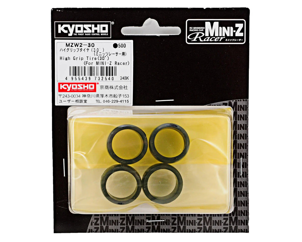 Kyosho - Mini-Z 8.5mm High Grip Tire Set (4) (30 Shore) - MZW2-30