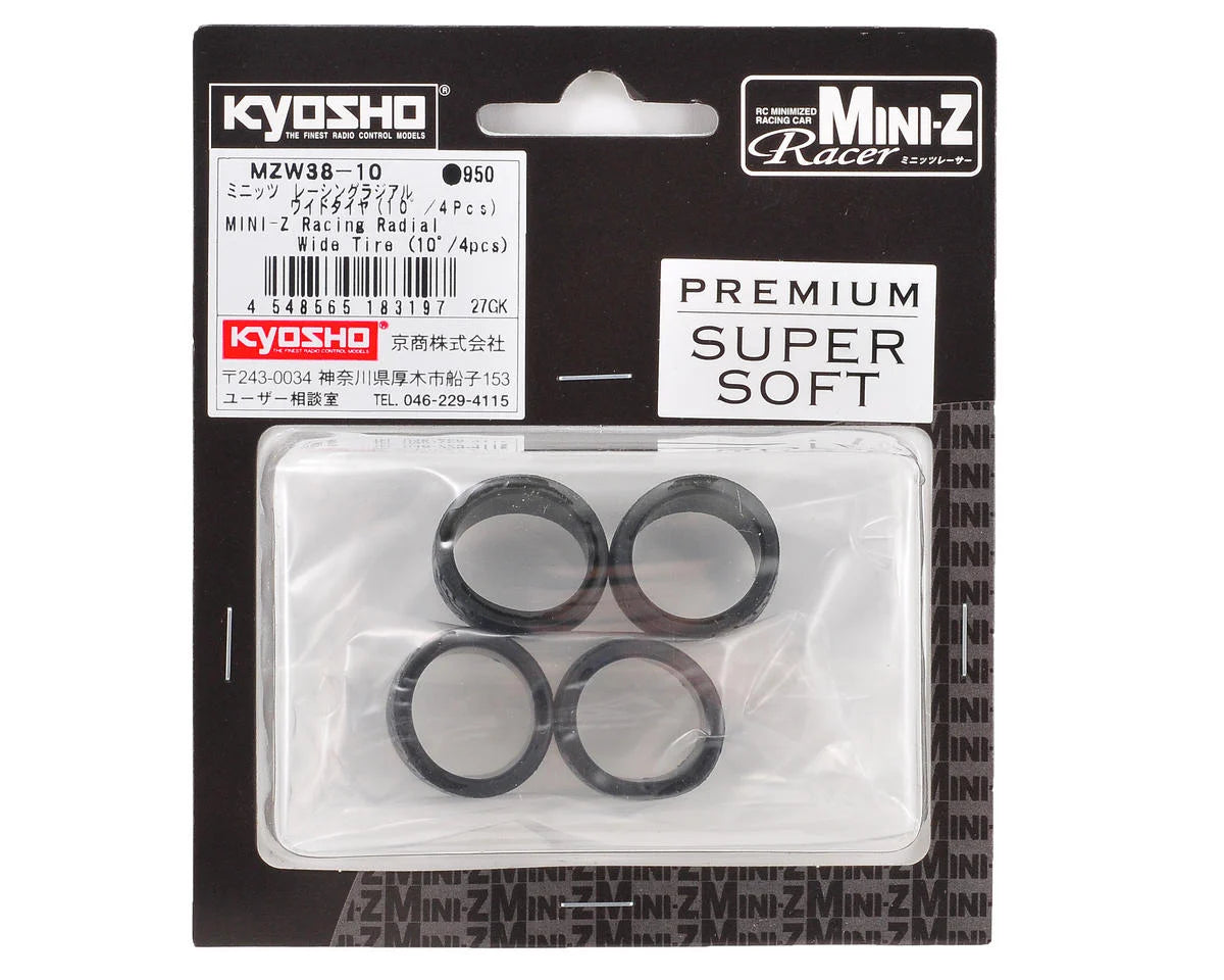 Kyosho - Mini-Z 11mm Wide Racing Radial Tire (4) (10 Shore) - MZW38-10