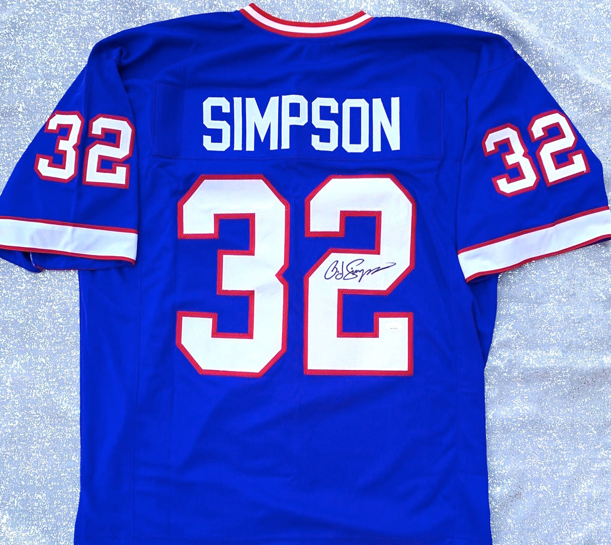 OJ Simpson - Autographed Buffalo Bill Football Custom Jersey - JSA