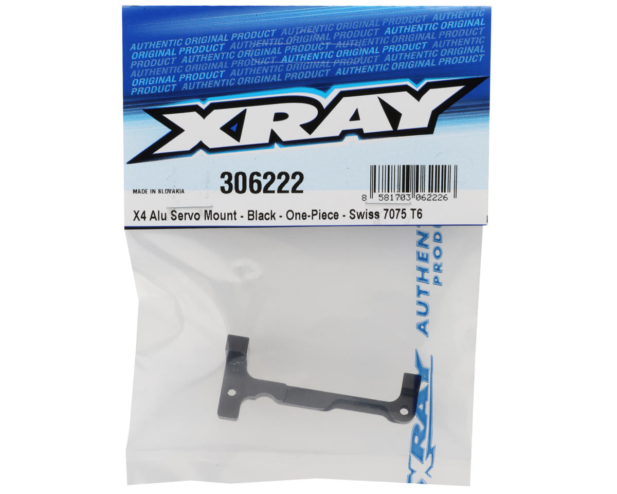 XRAY X4 - ALU SERVO MOUNT - BLACK - ONE-PIECE - SWISS 7075 T6 - 306222