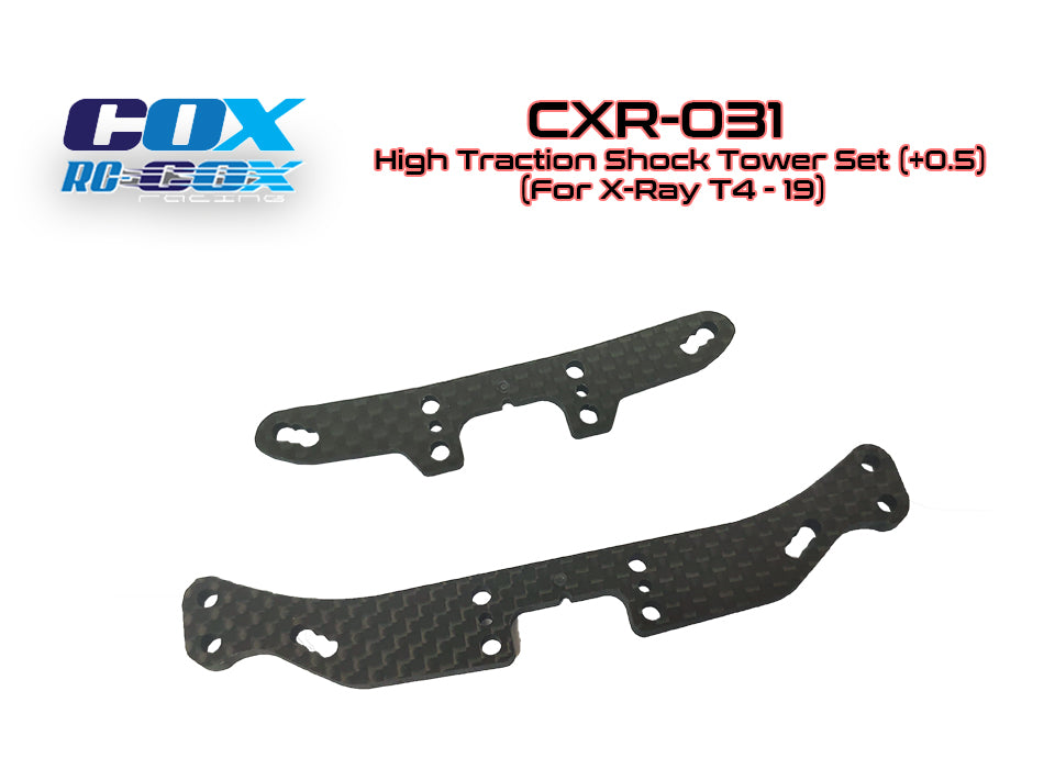 RC Cox High Traction Shock Tower Set (+0.5) (For X-Ray T4-19) - CXR-031
