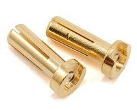 TQ Wire 4mm Low Profile Male Bullet Connectors (Gold) (14mm) (2) - TQW2502