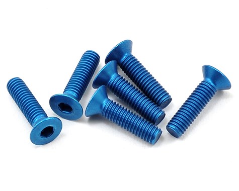 Team Associated 3x12mm Aluminum Flat Head Screw (Blue) (6) - 8556