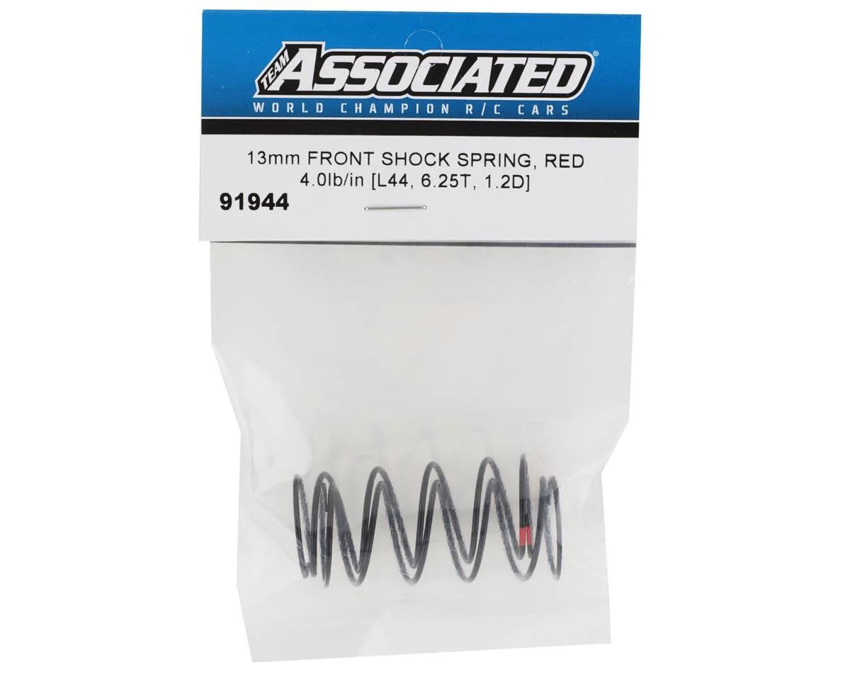 Team Associated - 13mm Front Shock Spring (Red/4.0lbs) (44mm) - 91944