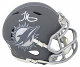 Tyreek Hill Signed Dolphins Slate Alternate Speed Mini Helmet - Beckett