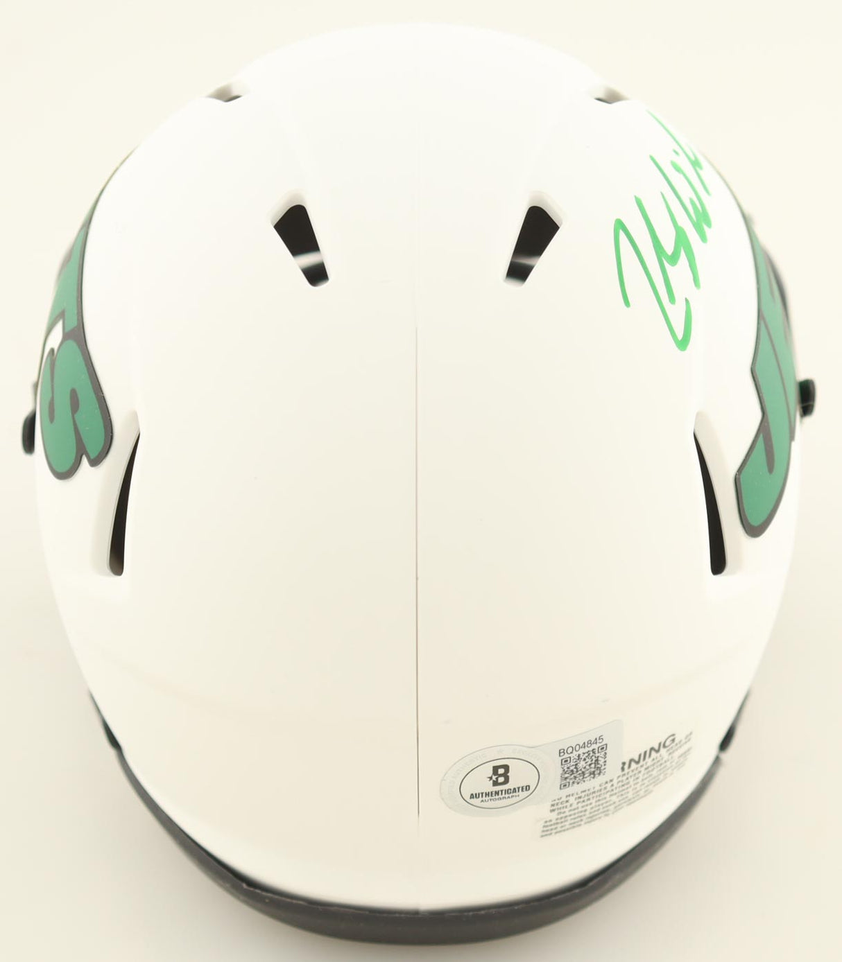 Zach Wilson Signed Jets Lunar Eclipse Alternate Speed Mini Helmet - Beckett