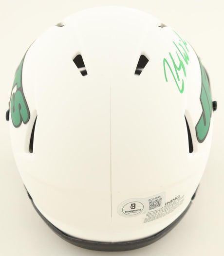Zach Wilson Signed Jets Lunar Eclipse Alternate Speed Mini Helmet - Beckett
