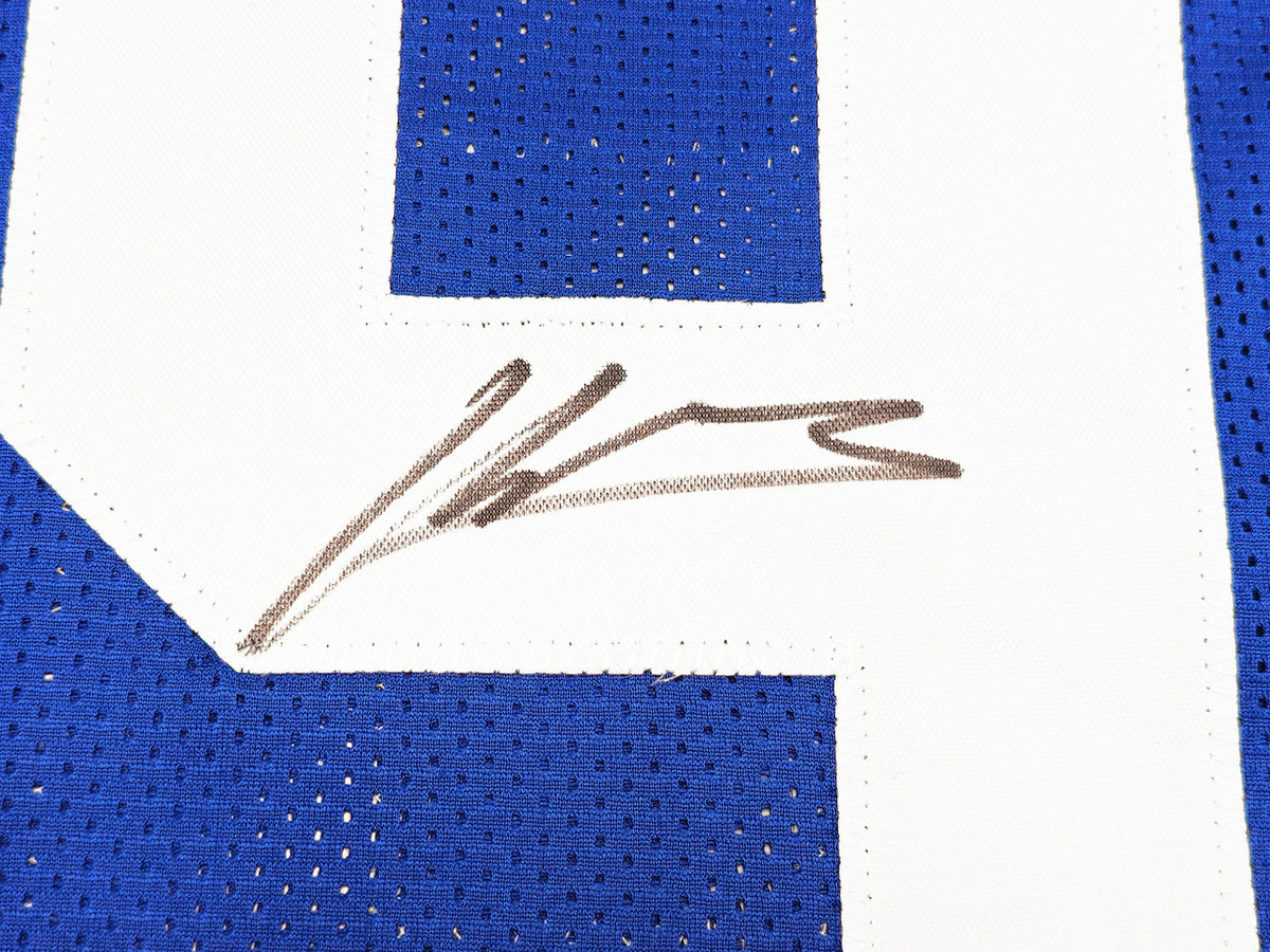 Kenneth Walker III - Seattle Seahawks Autographed Blue Throwback Custom Jersey - BAS Beckett Witness