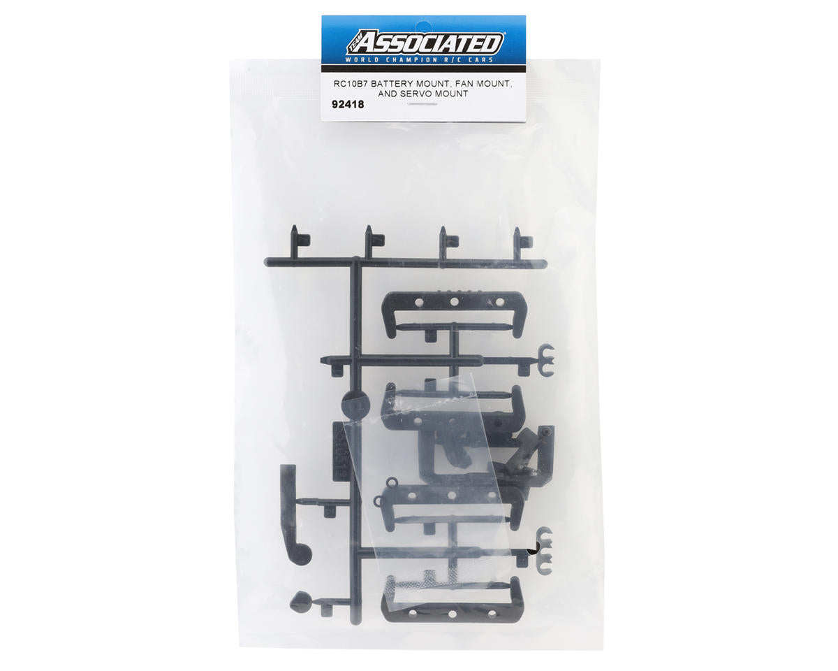 Team Associated RC10B7 Battery, Fan & Servo Mounts Set - 92418