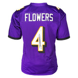 Zay Flowers - Autographed Baltimore Purple Football Custom Jersey - BAS Beckett Witness
