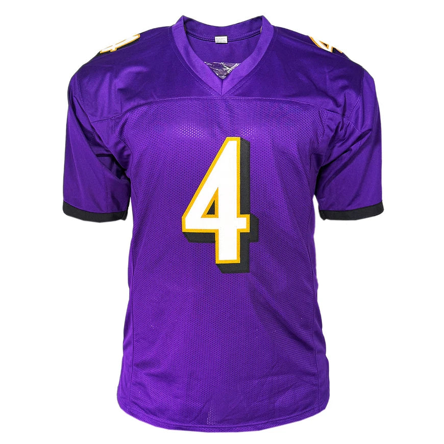 Zay Flowers - Autographed Baltimore Purple Football Custom Jersey - BAS Beckett Witness