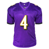 Zay Flowers - Autographed Baltimore Purple Football Custom Jersey - BAS Beckett Witness