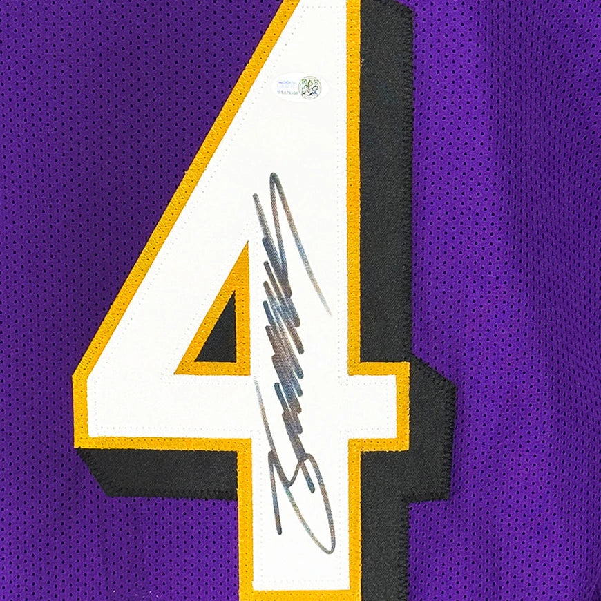 Zay Flowers - Autographed Baltimore Purple Football Custom Jersey - BAS Beckett Witness