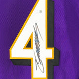 Zay Flowers - Autographed Baltimore Purple Football Custom Jersey - BAS Beckett Witness