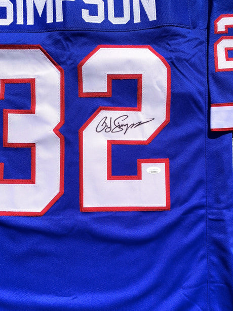 OJ Simpson - Autographed Buffalo Bill Football Custom Jersey - JSA