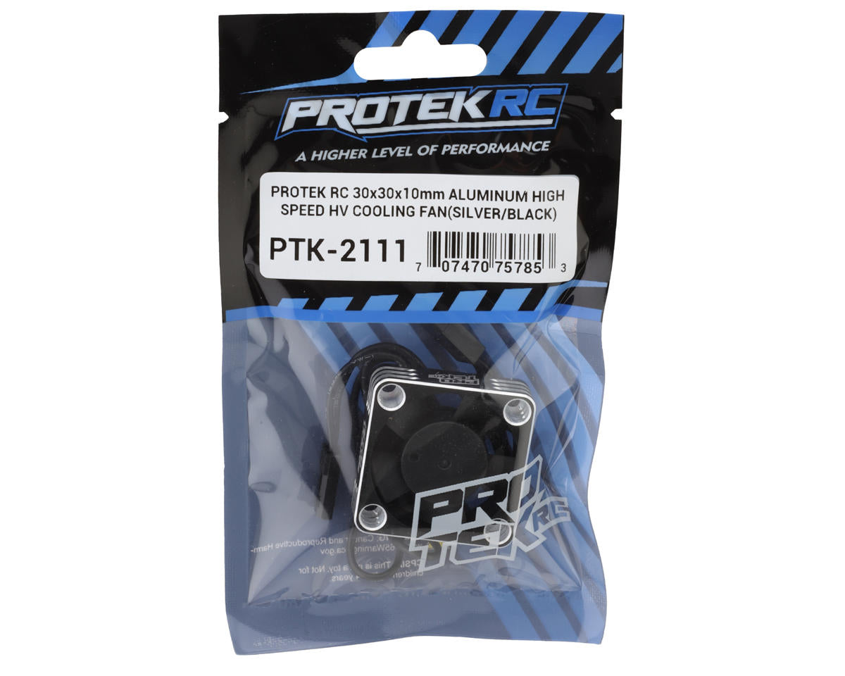 ProTek RC - 30x30x10mm Aluminum High Speed HV Cooling Fan (Silver/Black) - PTK-2111