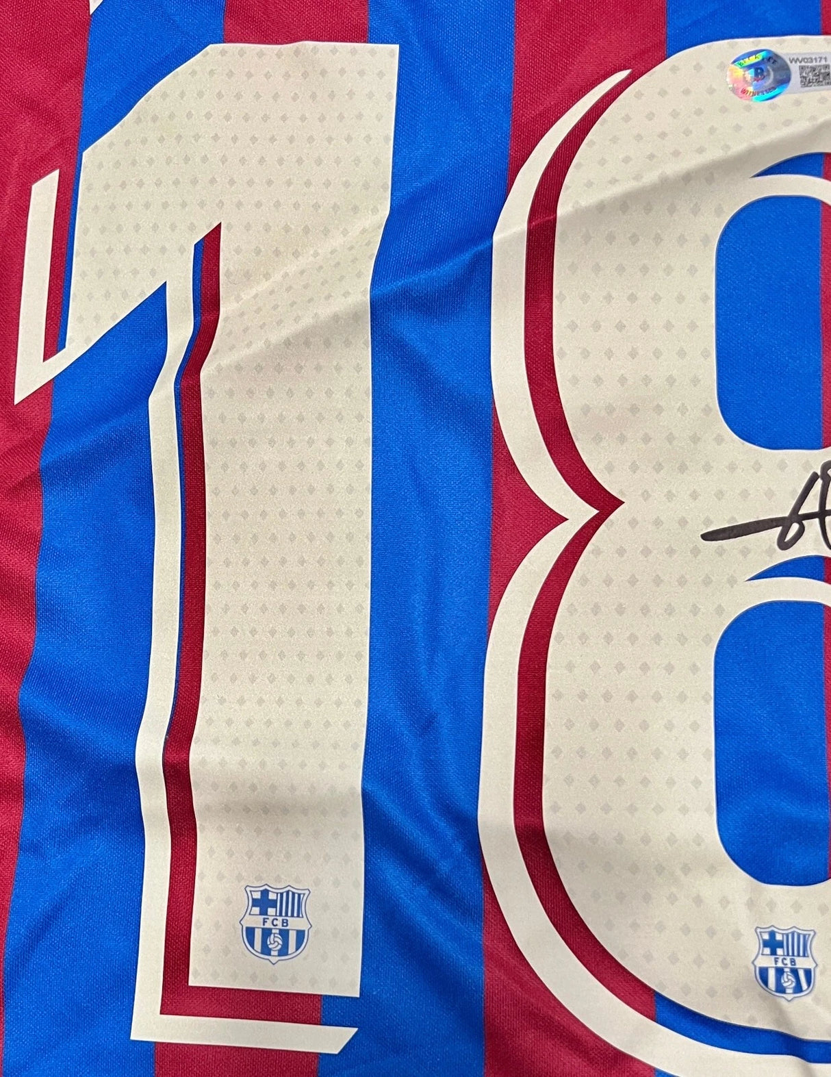 Jordi Alba Signed Nike Barcelona Spain Jersey - BAS Beckett Witness