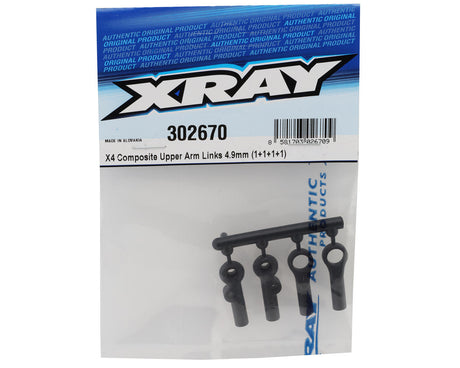XRAY X4 - COMPOSITE UPPER ARM LINKS 4.9MM (1+1+1+1) - 302670