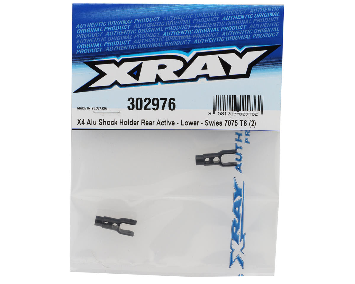 XRAY X4 - ALU SHOCK HOLDER REAR ACTIVE - LOWER - SWISS 7075 T6 (2) - 302976