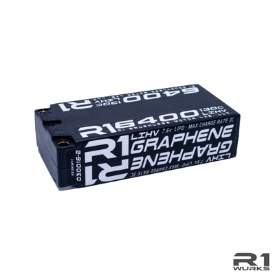 R1 Wurks - 6400mah 130C 7.6V 2S LIHV Graphene Shorty Battery - 030016-2