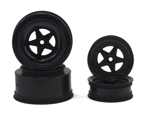 JConcepts Startec Street Eliminator Drag Racing Wheels (Black) w/12mm Hex (2x Rear SCT Wheels & 2x Front Buggy Wheels) - 3387B