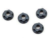 Tekno RC - Wheel Nuts (7mm, serrated, gun metal ano, M4, 4pcs) -6274