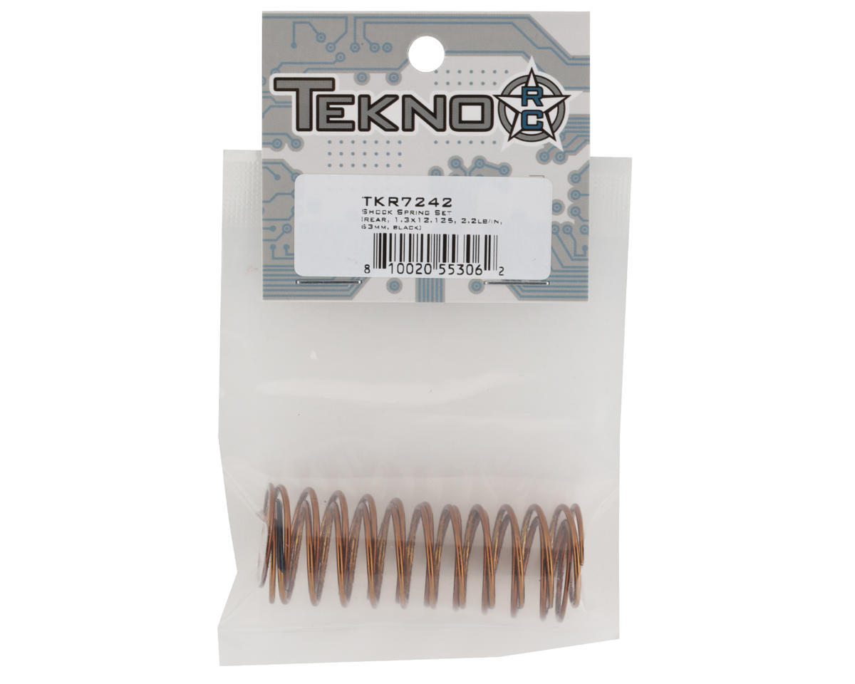 Tekno RC 63mm Rear Shock Spring Set (1.3x12.125mm) (Black - 2.2lb/in) - 7242